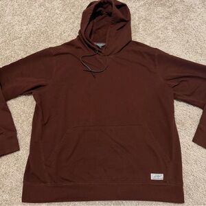 Eddie Bauer Pullover Hoodie Sweatshirt Men's XL Wine Red Fleece Long Sleeve